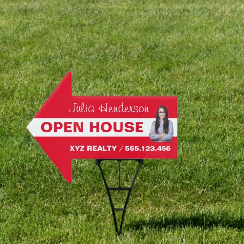 Red White Open House Real Estate Marketing Signage