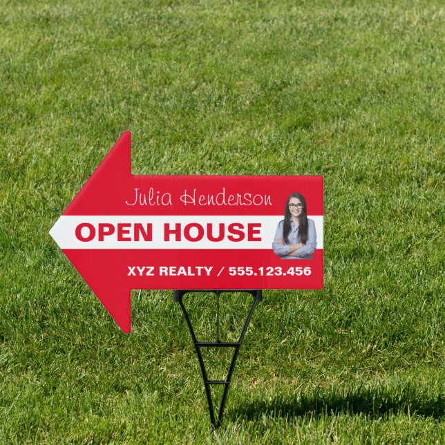 Red White Open House Real Estate Marketing Signage (Insitu)