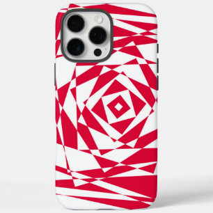Red & White Optical Illusion – Bold 3D Geometric iPhone 16 Pro Max Case