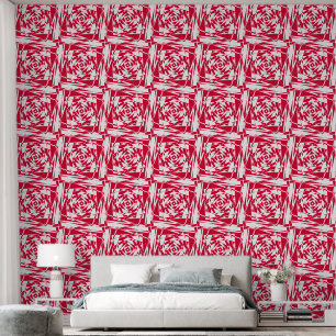 Red & White Optical Illusion – Modern Wallpaper
