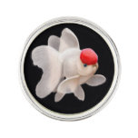 Red White Oranda Fantail Goldfish Lapel Pin