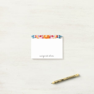 Red White Orange Florals Design Post-it Notes