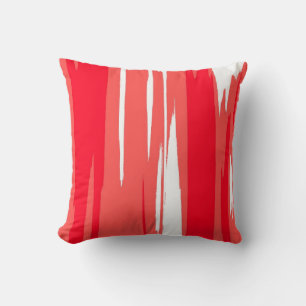 Red White Paint Art Design Abstract Throw Pillow