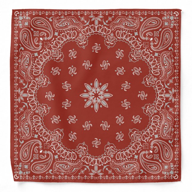 Red & White Paisley Bandana (Front)