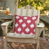 red white paper lanterns oriental outdoor pillow (Chair)
