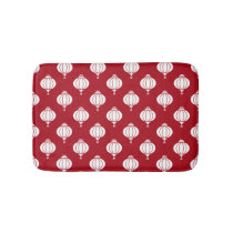 red white paper lanterns oriental pattern bathroom mat