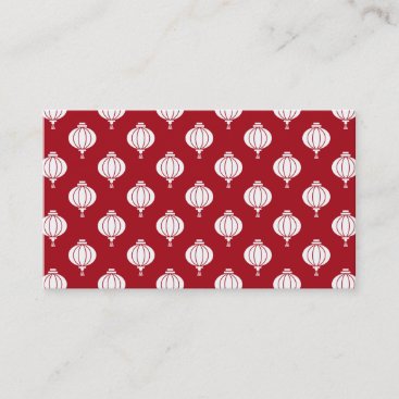 red white paper lanterns oriental pattern business card