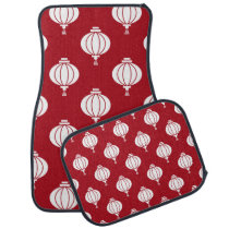 red white paper lanterns oriental pattern car mat