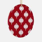 red white paper lanterns oriental pattern ceramic ornament (Right)