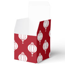 red white paper lanterns oriental pattern favor boxes
