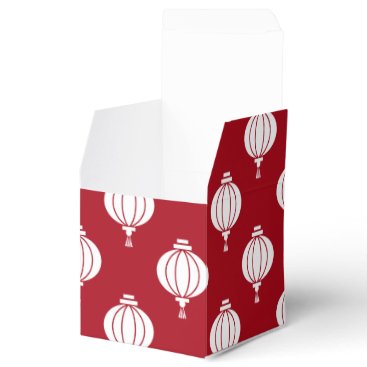 red white paper lanterns oriental pattern favor boxes