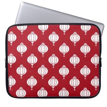 red white paper lanterns oriental pattern laptop sleeve