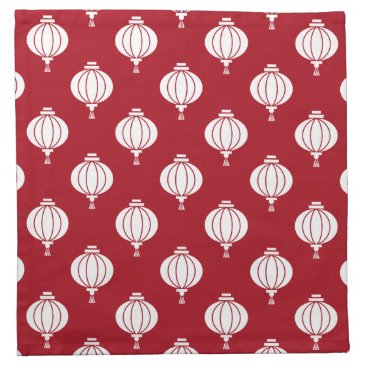 red white paper lanterns oriental pattern napkin