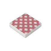 red white paper lanterns oriental pattern stone magnet (Angled)