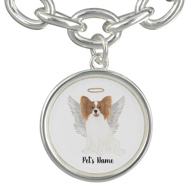 Red & White Papillon Sympathy Memorial Bracelet (Design)