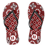 Red White Pattern Pair of Flip Flops