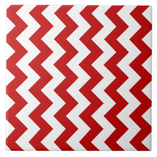 Red White Pattern XII Ceramic Tile