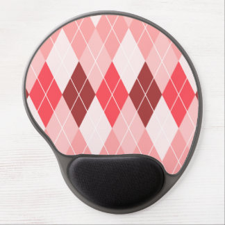 Red White Peach Argyle Pattern Gel Mouse Pad