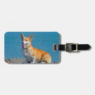 Red & White Pembroke Welsh Corgi Puppy Dog Luggage Tag