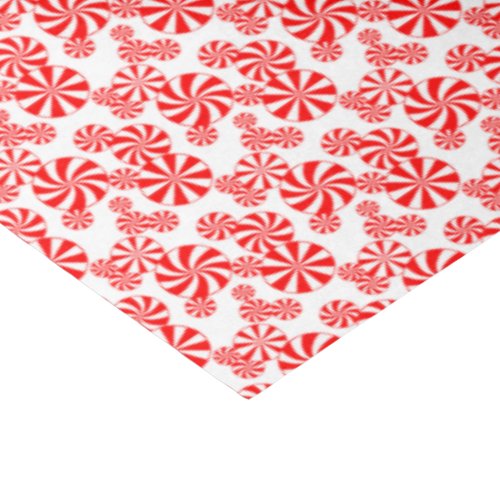 Red White Peppermint Candy Holdiay Pattern Tissue Paper
