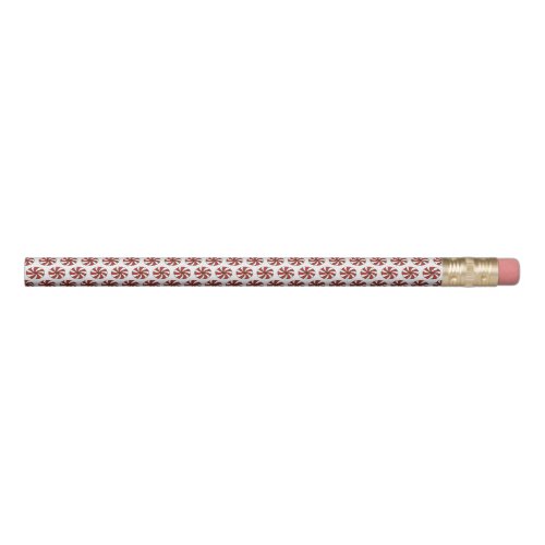 Red White Peppermint Candy Mint Holiday Christmas Pencil