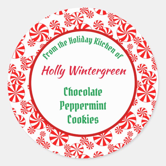 Red White Peppermint Candy Pattern Editable