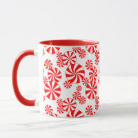 Peppermint Candy Pattern Ceramic Mug Set of 2