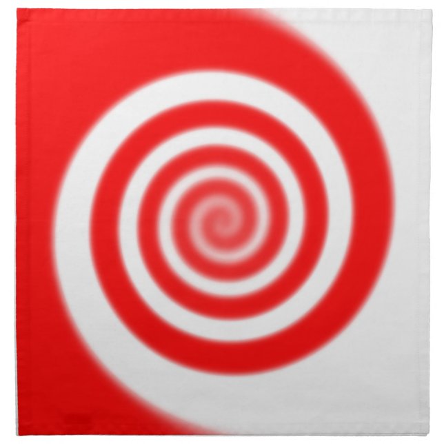 Red & White Peppermint Candy Swirl Cloth Napkin (Front)