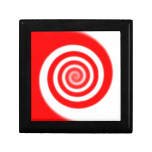 Red & White Peppermint Candy Swirl Keepsake Box