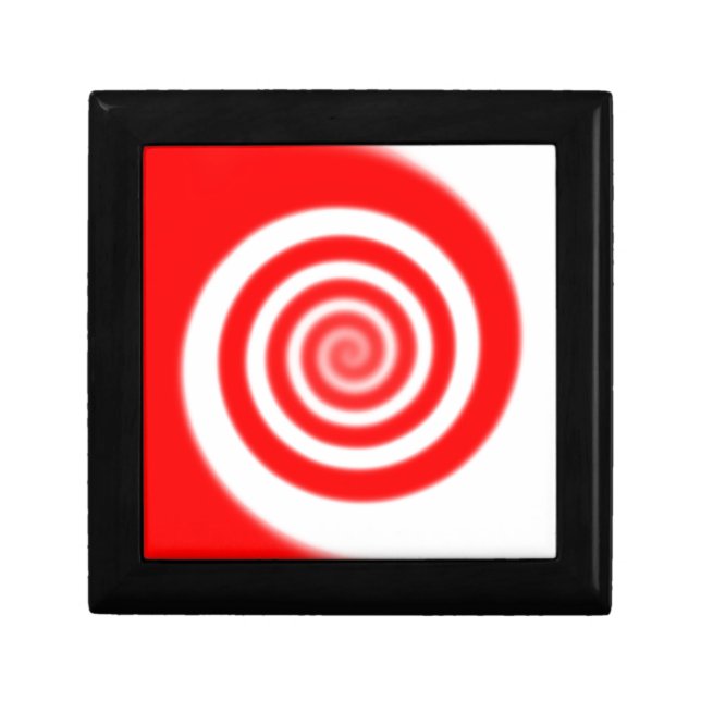 Red & White Peppermint Candy Swirl Keepsake Box (Front)