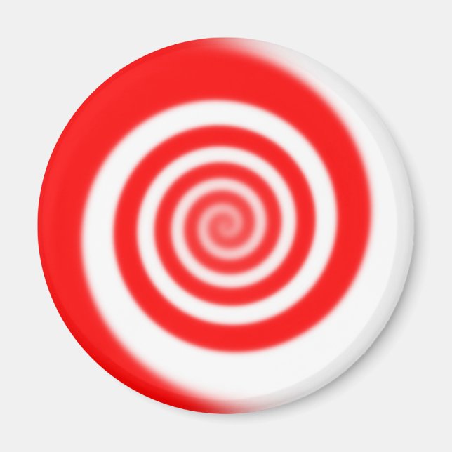 Red & White Peppermint Candy Swirl Magnet (Front)