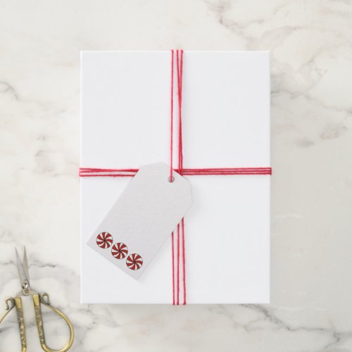 Red White Peppermint Mint Christmas Candy Cane  Gift Tags