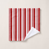 Red and White Striped Bath Towel Set | Zazzle