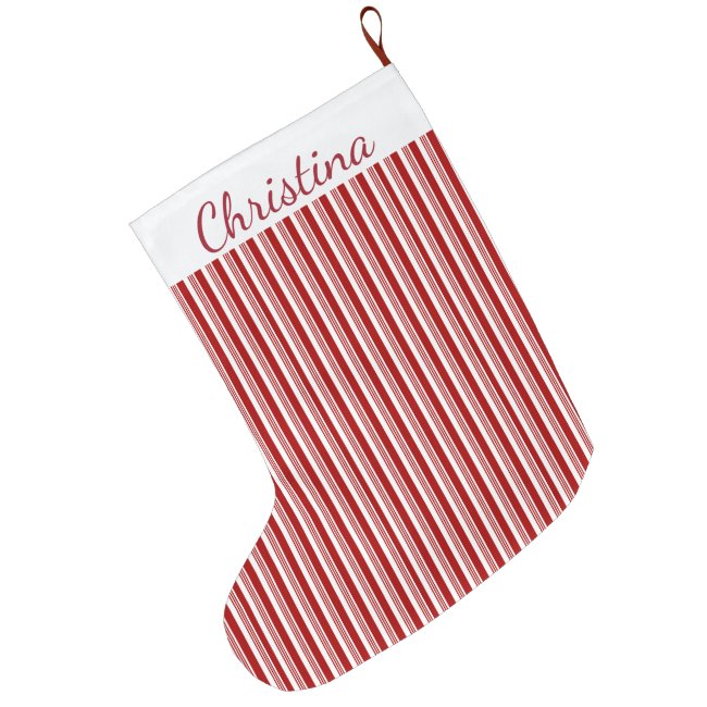 Red White Peppermint Stripes Christmas Stocking