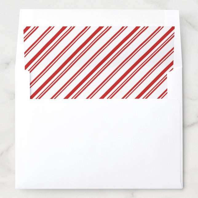 Red & White Peppermint Stripes Envelope Liner (In Envelope)