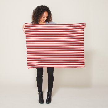 Red White Peppermint Stripes Fleece Blanket by SjasisDesignSpace at Zazzle