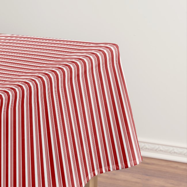 Red White Peppermint Stripes Tablecloth