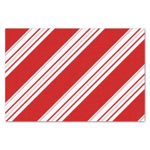 Red White Peppermint Stripes Tissue Paper