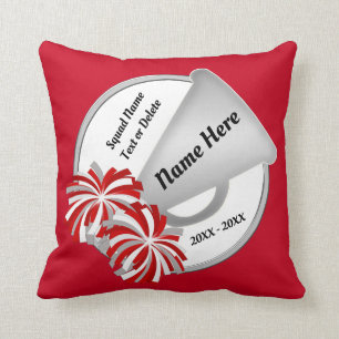 Red, White Personalized Cheerleading Throw Pillows