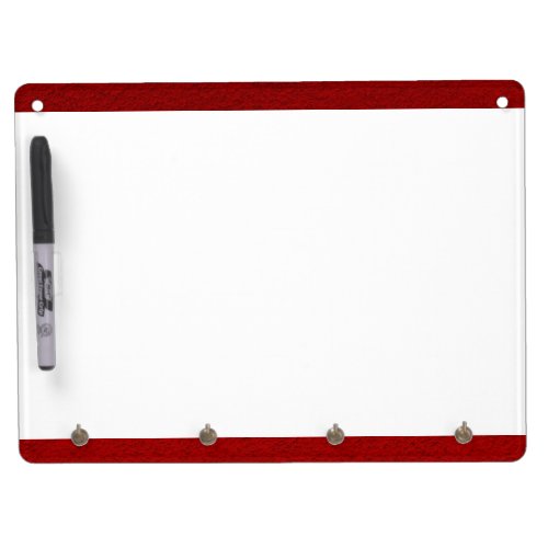 Red  White Personalized Dry Erase Board With Keychain Holder