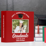 Red White Personalized Graduation Photo Album 3 Ring Binder<br><div class="desc">This modern red and white custom senior graduation photo album features your high school or college name for the class of 2026. Customize with your graduating year under the chic handwritten script and grad cap for a great personalized graduate binder keepsake gift. Fill with your photos or memorabilia. Add your...</div>