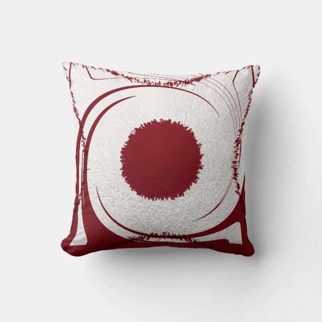 Red White Pillow abstract (Front)