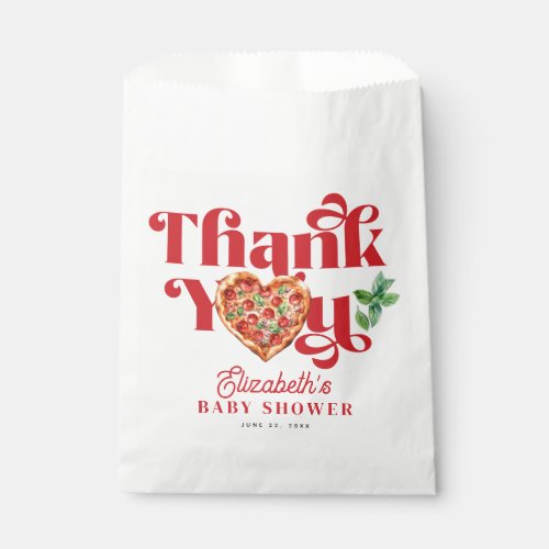 Red White Pizza Themed  Favor Bag