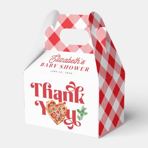 Red White Pizza Themed  Favor Boxes
