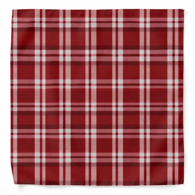 Red White Plaid Bandana (Front)