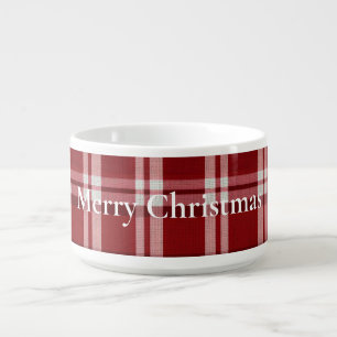 Red White Plaid Bowl