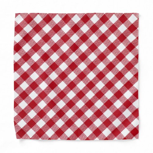 Red  White Plaid Checked _ Choose Your Color Bandana