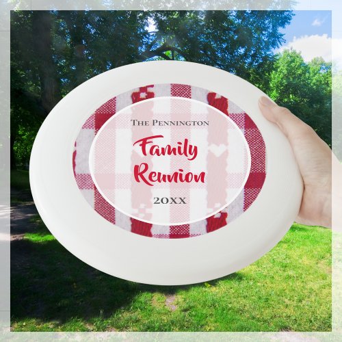 Red  White Plaid Family Reunion Wham_O Frisbee