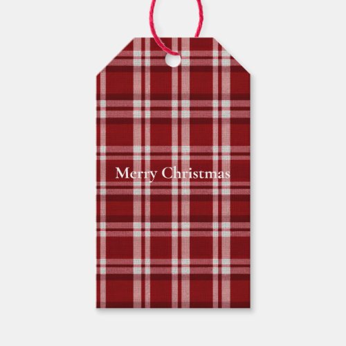 Red White Plaid Gift Tags