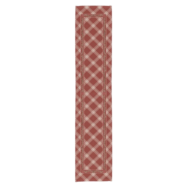 ***Red & White Plaid Holiday Table Runner (Front)